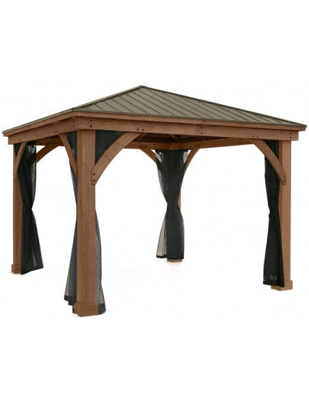 myggenet pergola træ pavillon havepavillon pavillion terrasseoverdækning terrasse overdækning