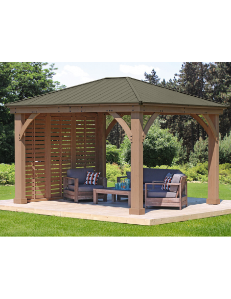 sidevæg pergola træ pavillon havepavillon pavillion terrasseoverdækning terrasse overdækning