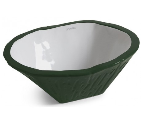 Se Terra håndvask i keramik 54 x 46 cm - Engelsk grøn hos Lepong.dk
