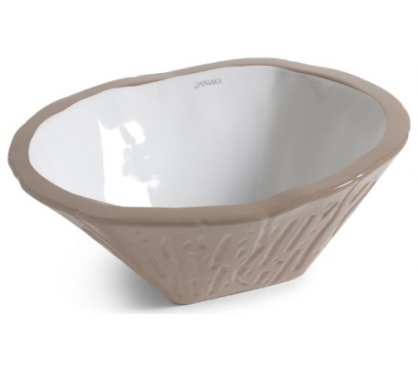 Se Terra håndvask i keramik 54 x 46 cm - Mat ler grå hos Lepong.dk