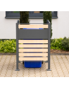 Westmann Planum Skraldespandsstativ i stål H120 x B90 x D90 cm - Antracit/Trælook