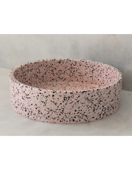rund håndvask terrazzo beton betonvask vask bordmonteret bordplade