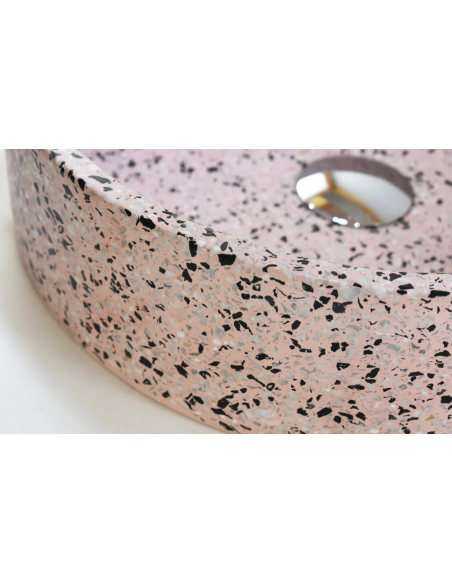 rund håndvask terrazzo beton betonvask vask bordmonteret bordplade