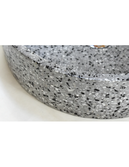 rund håndvask terrazzo beton betonvask vask bordmonteret bordplade