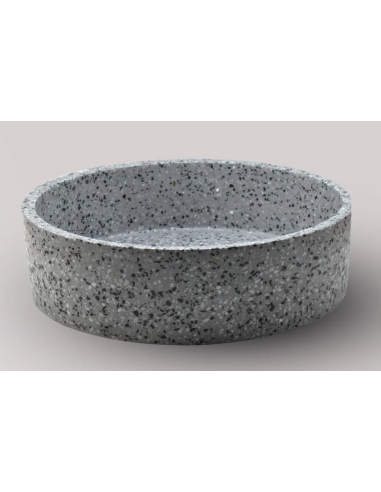 rund håndvask terrazzo beton betonvask vask bordmonteret bordplade