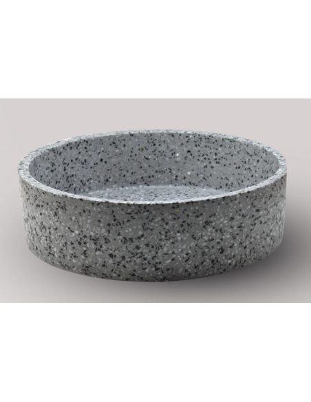 rund håndvask terrazzo beton betonvask vask bordmonteret bordplade