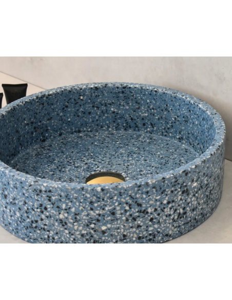 rund håndvask terrazzo beton betonvask vask bordmonteret bordplade
