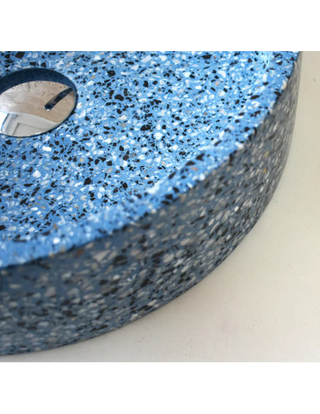 rund håndvask terrazzo beton betonvask vask bordmonteret bordplade