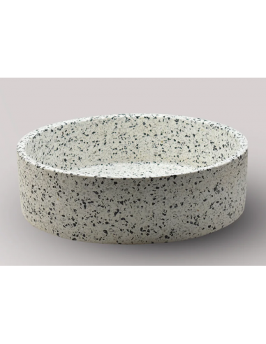 rund håndvask terrazzo beton betonvask vask bordmonteret bordplade