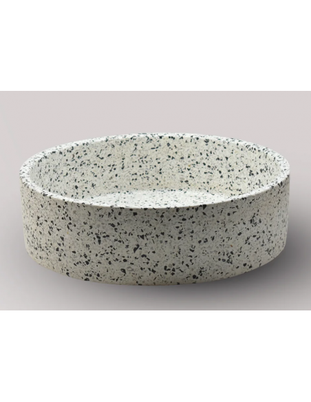 rund håndvask terrazzo beton betonvask vask bordmonteret bordplade