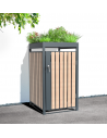 Westmann Planta Skraldespandsskjuler i stål H124 x B68 x D84 cm - Antracit/Trælook