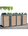 Westmann Planta Skraldespandsskjuler i stål H124 x B264 x D84 cm - Antracit/Trælook