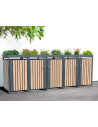 Westmann Planta Skraldespandsskjuler i stål H124 x B332 x D84 cm - Antracit/Trælook