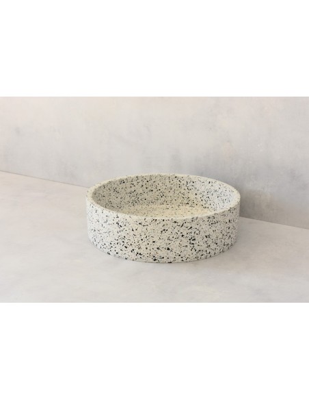rund håndvask terrazzo beton betonvask vask bordmonteret bordplade