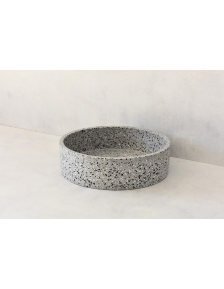 rund håndvask terrazzo beton betonvask vask bordmonteret bordplade