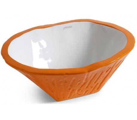 Se Terra håndvask i keramik 54 x 46 cm - Orange hos Lepong.dk
