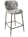 Odarby barstol i jern og bouclé polyester H96 cm - Antik bronze/Brun meleret