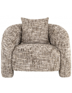 moderne lænestol loungestol boucle stof brun 2