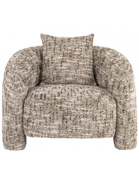 moderne lænestol loungestol boucle stof brun