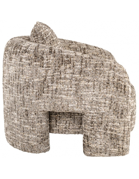 moderne lænestol loungestol boucle stof brun
