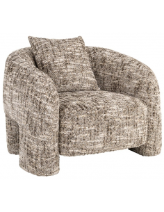 moderne lænestol loungestol boucle stof brun