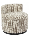 Franny loungestol i stål og polyester H58 cm - Meleret creme