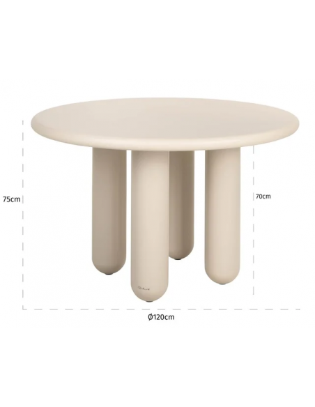 Rundt spisebord beige 120