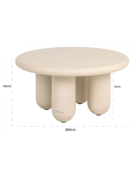 Rundt sofabord beige 80