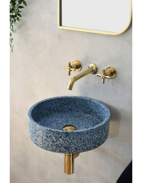rund håndvask terrazzo beton betonvask vask vægmonteret væghængt