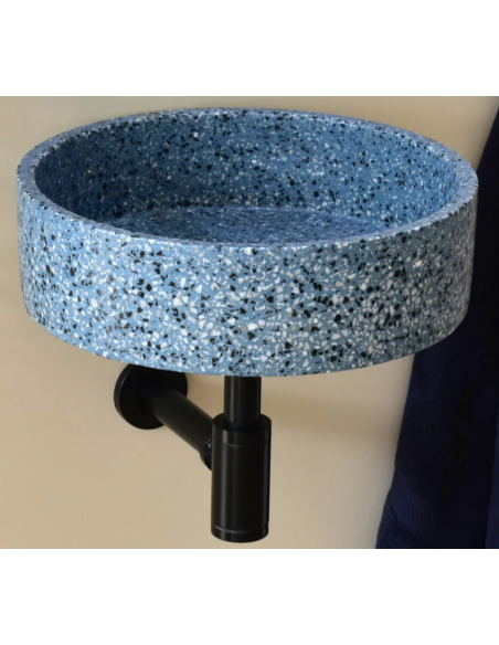 rund håndvask terrazzo beton betonvask vask vægmonteret væghængt
