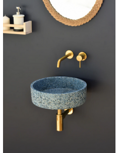rund håndvask terrazzo beton betonvask vask vægmonteret væghængt