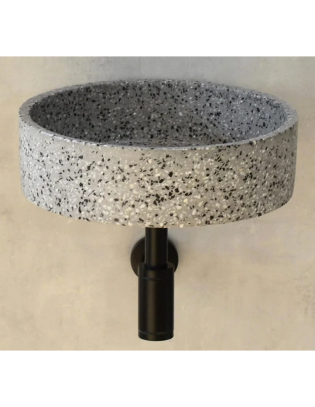 rund håndvask terrazzo beton betonvask vask vægmonteret væghængt