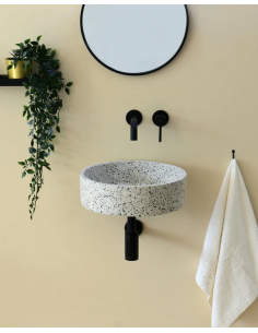 rund håndvask terrazzo beton betonvask vask vægmonteret væghængt 2