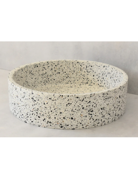rund håndvask terrazzo beton betonvask vask vægmonteret væghængt