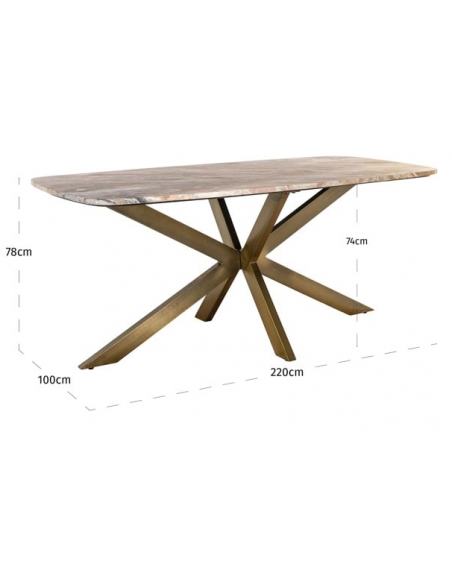 ovalt spisebord marmor