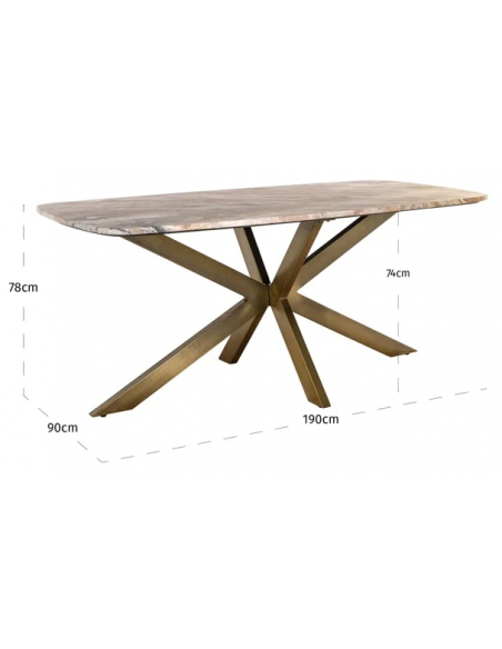 ovalt spisebord marmor