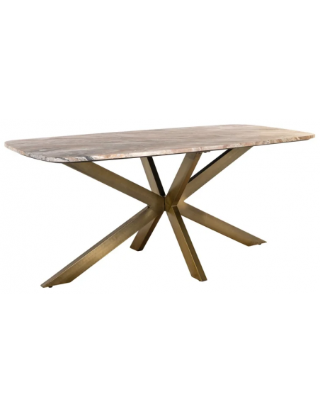 ovalt spisebord marmor