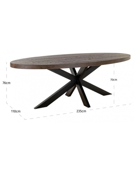 ovalt spisebord eg egetræ