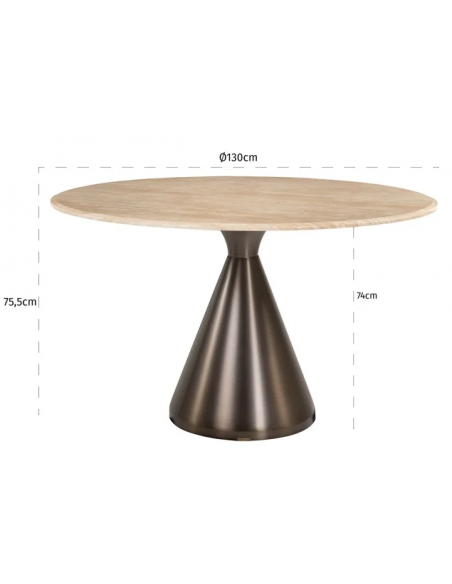 rundt spisebord marmor 130