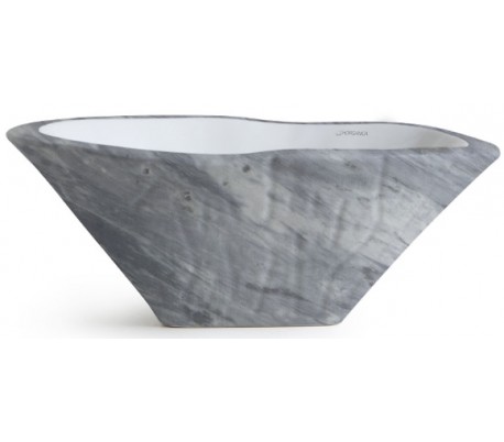Billede af Terra håndvask i keramik 54 x 46 cm - Grå marmor