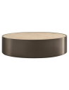 BONANZA Ovalt sofabord i stål og faux marmor 140 x 80 cm - Antik bronze/Beige marmor