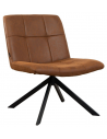 EEVI Lænestol med drejefod i vintage læder H82 cm - Sort/Vintage cognac