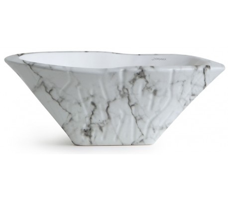 Se Terra håndvask i keramik 54 x 46 cm - Hvid marmor hos Lepong.dk