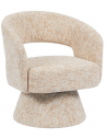 JOSH Loungestol med drejefod i chenille H79 cm - Beige