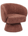 LENN Loungestol med drejefod i chenille H76 cm - Kobber
