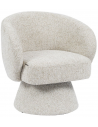LENN Loungestol med drejefod i chenille H76 cm - Taupe
