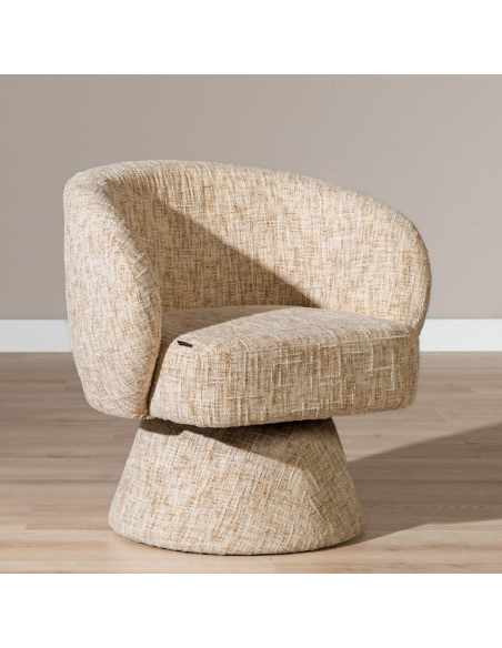 lænestol loungestol stof drejefod drejefunktion beige