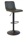 TEXAS Barstol i metal og vintage læder H85 - 108 cm - Sort/Vintage olivengrøn