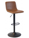 TEXAS Barstol i metal og vintage læder H85 - 108 cm - Sort/Vintage cognac