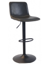 TEXAS Barstol i metal og vintage læder H85 - 108 cm - Sort/Vintage antracit